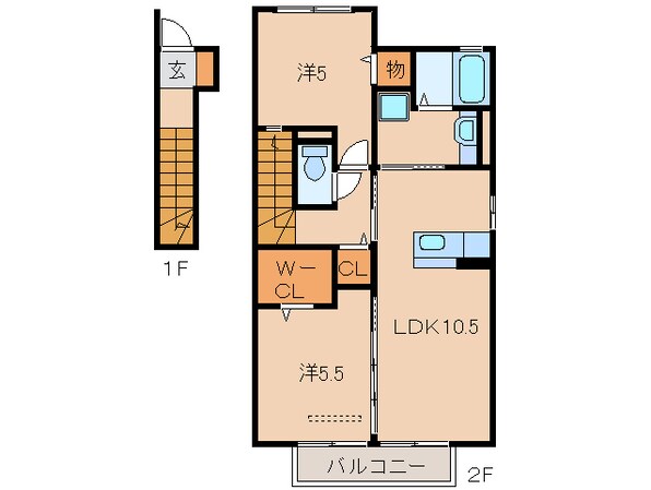 和歌山市駅 バス13分  高松下車：停歩6分 2階の物件間取画像